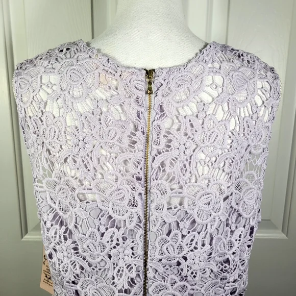 NWT Nanette Lapore Lace Sleeveless Top in Lavender Purple Zipper in Back - Picture 6 of 17
